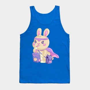 Kawaii superhero bunny drinks juice Tank Top